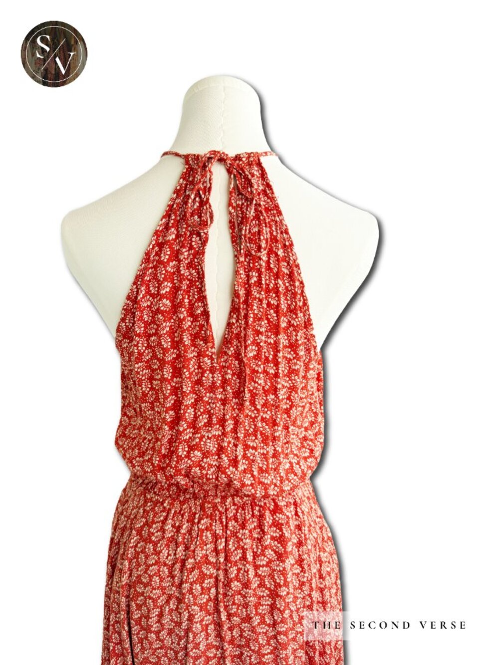 Vici Floral Maxi Dress Front Slit Halter Dress Medium Summer Wedding Guest - Picture 5 of 7